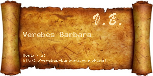 Verebes Barbara névjegykártya
